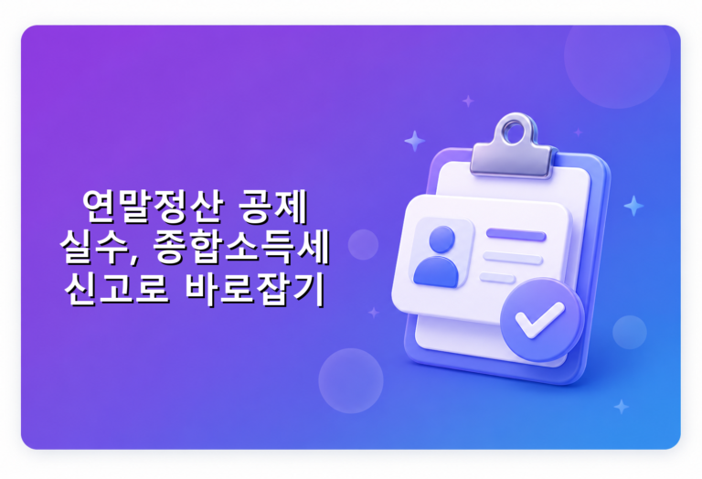 연말정산 공제 실수, 종합소득세 신고로 바로잡기