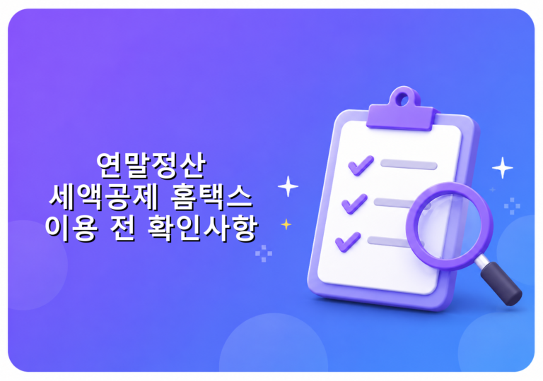 연말정산 세액공제 홈택스 이용 전 확인사항