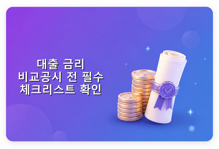 대출 금리 비교공시 전 필수 체크리스트 확인