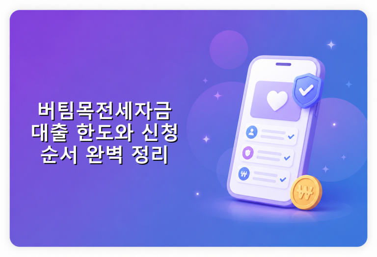 버팀목전세자금 대출 한도와 신청 순서 완벽 정리